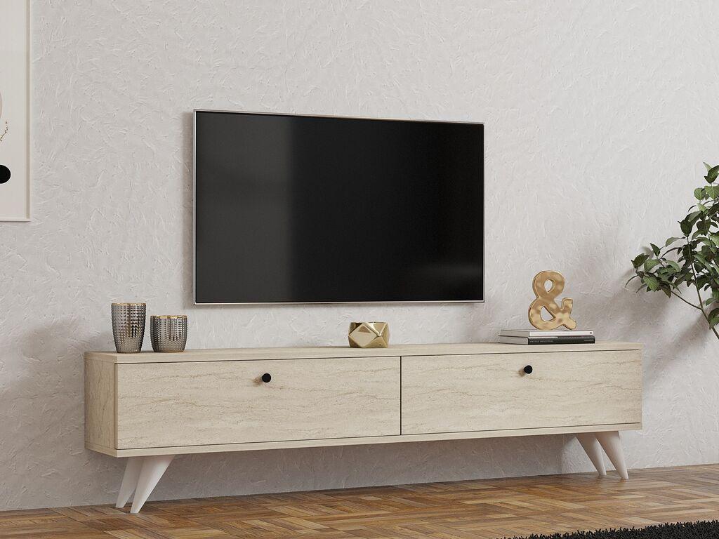Комода за телевизор Hanah Home Paris, 160x40x25 cm, крем боја