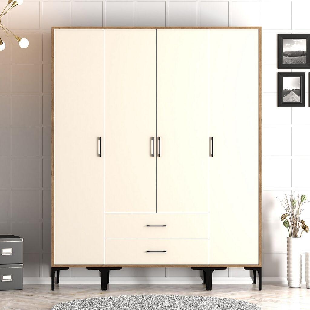 Гардеробер Hanah Home Kumsal STS, 160x201.4x47.5 см, крем