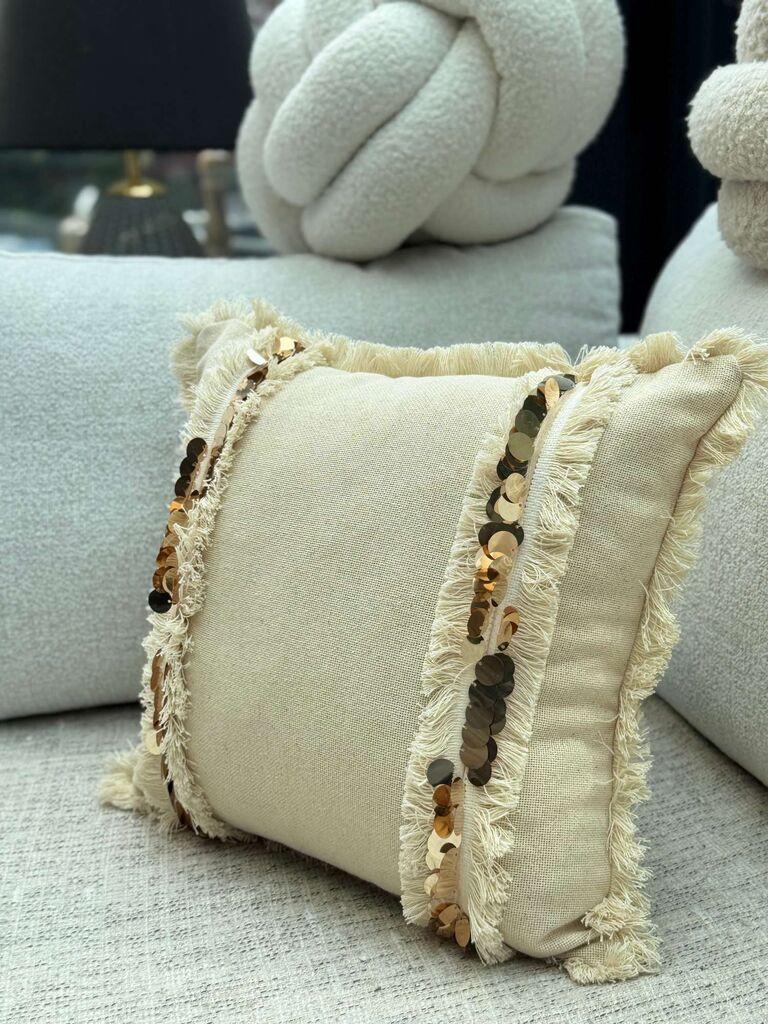 Декоративна навлака за перница Aberto Design KET008, 43x43 см, беж