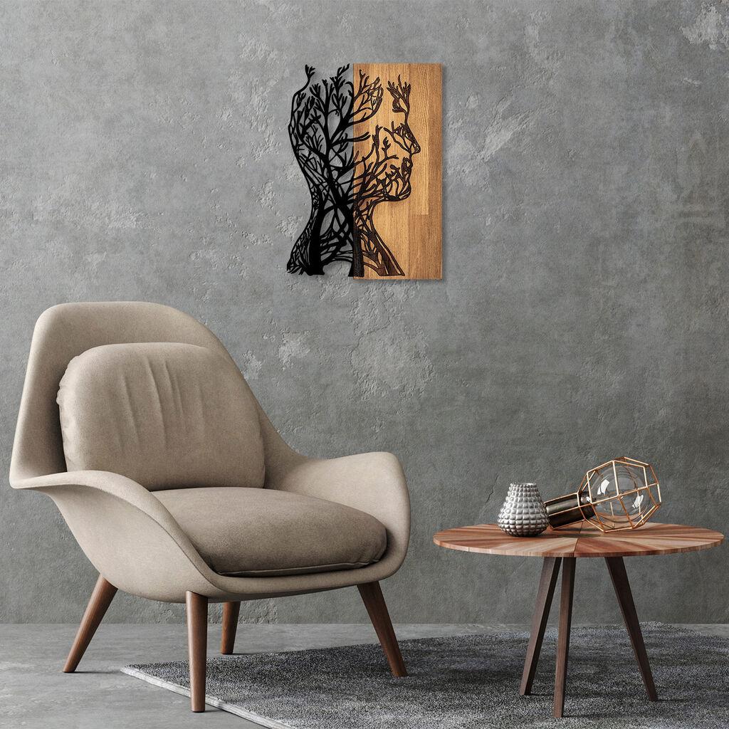 Wallity dzидна декорација дрво човек - 319, 49 x 3 x 58 см, црна
