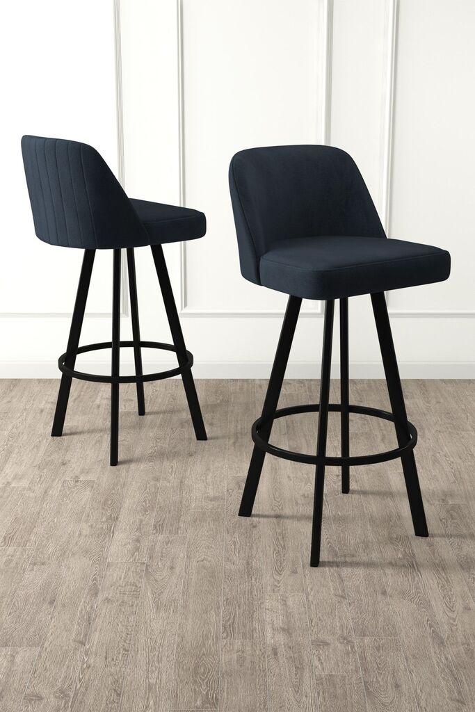 Комплет барски столчиња Hanah Home Atex, 44x105x42 см, 4 парчиња, Антрацит