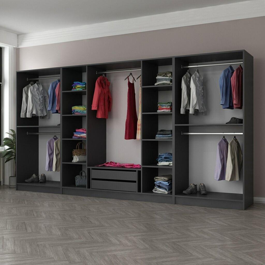 Гардеробер Hanah Home Kale-4943, 360x190x52 см, Антрацит
