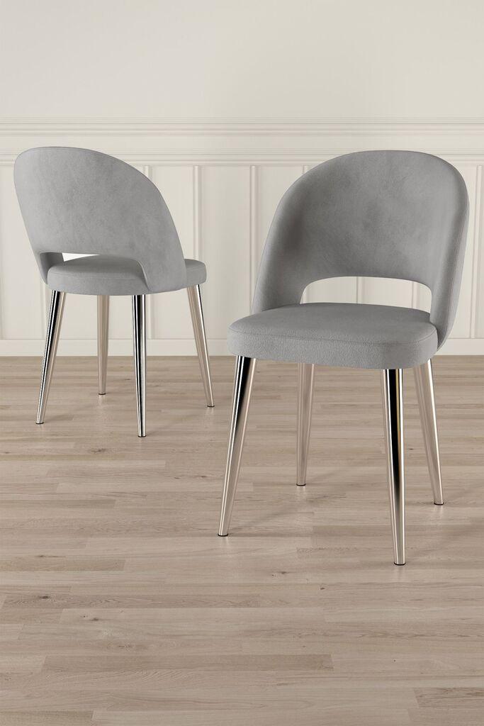 Комплет столчиња Hanah Home Pane, 85x59x146 см, 6 парчиња, светло сива боја