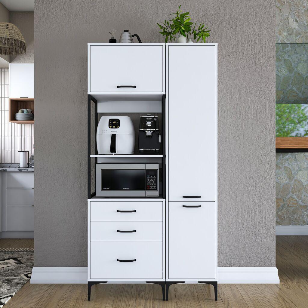 Комода Hanah Home за повеќекратна употреба JE143-3113, 100 x 40 x 198,6 см, бела