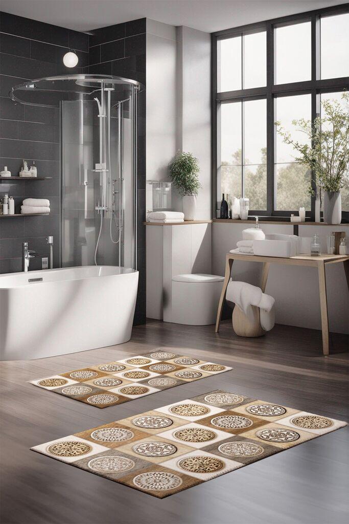 Комплет теписи за бања L'essentiel Maison CT-5351, 2 парчиња, кафеава боја