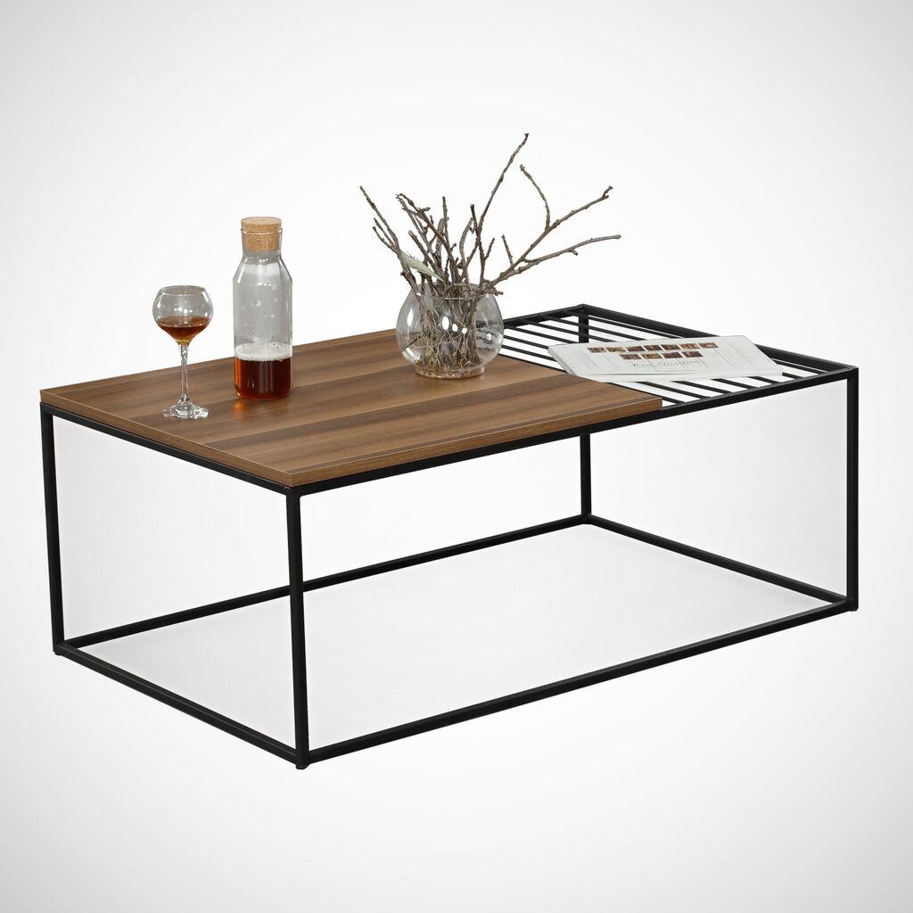 Маса Hanah Home Club Zinus, 95x43x55 см, кафеаво-црна