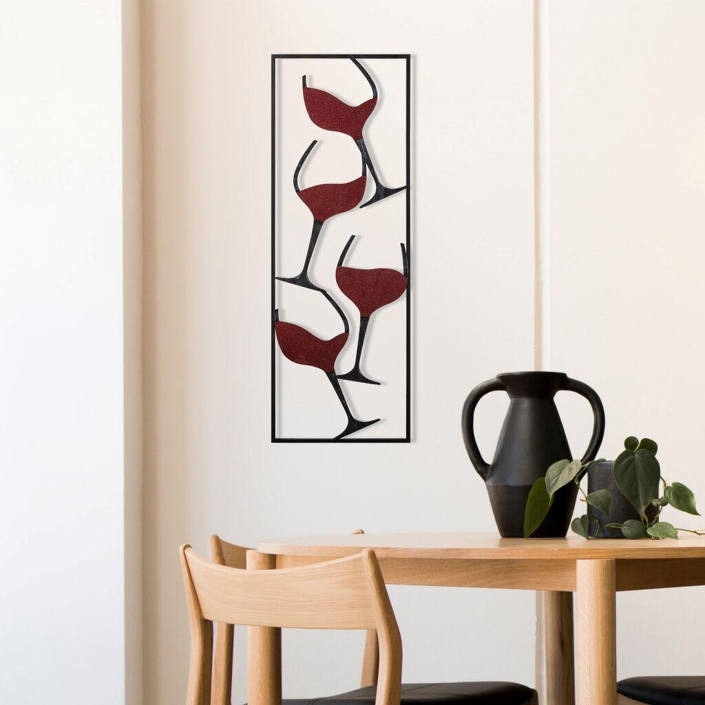 Wallity декорација за ѕид Wine-1, 32x5x90 см, црна