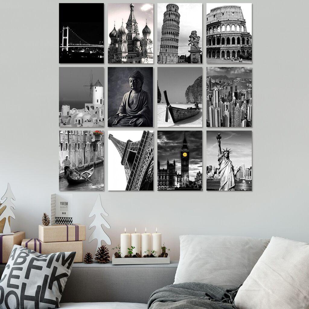 Wallity 12MDF12 Декоративна слика, 12 парчиња, 20x15 см