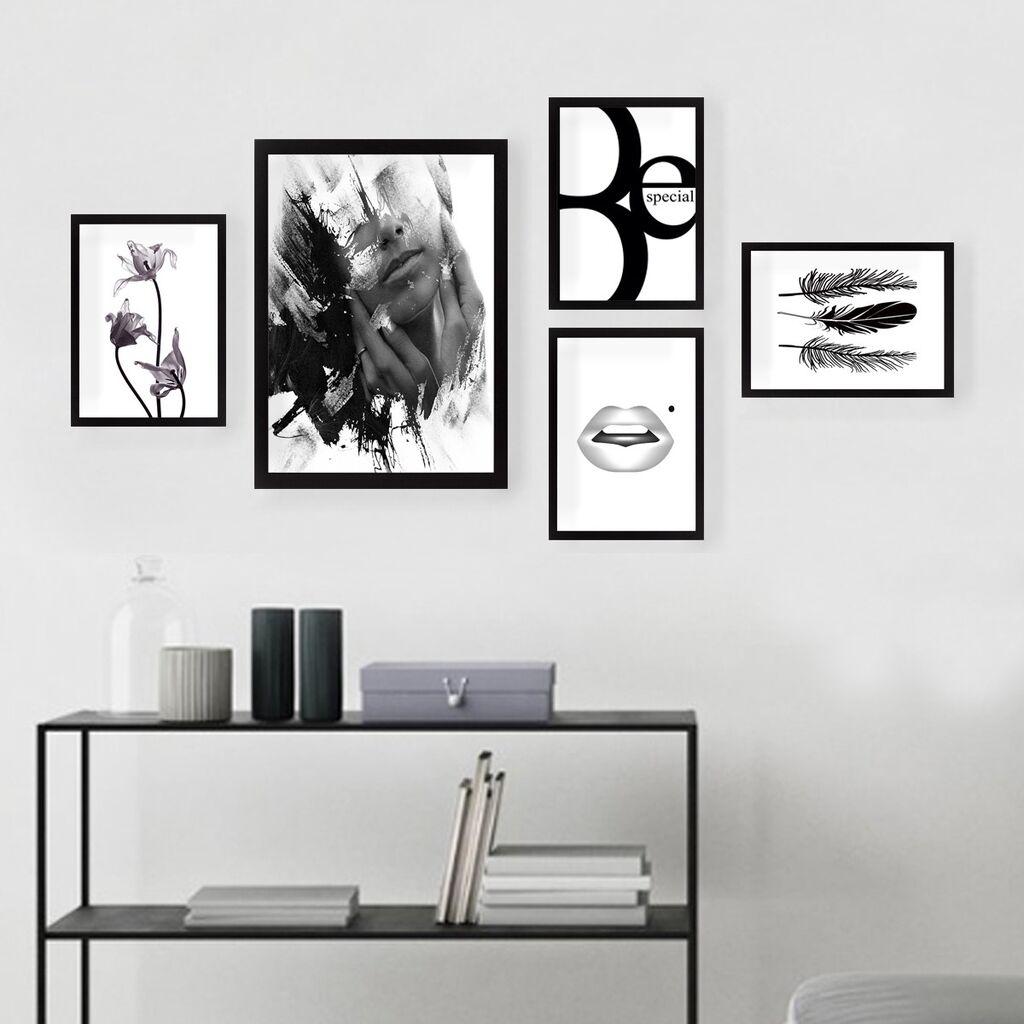 Декоративна слика Wallity SET_026, 34x44 см, 5 дела