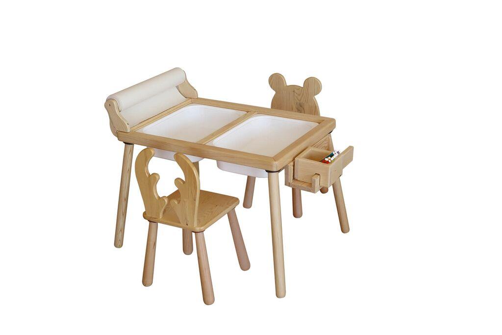 Детска маса Hanah Home и 2 столчиња, бела