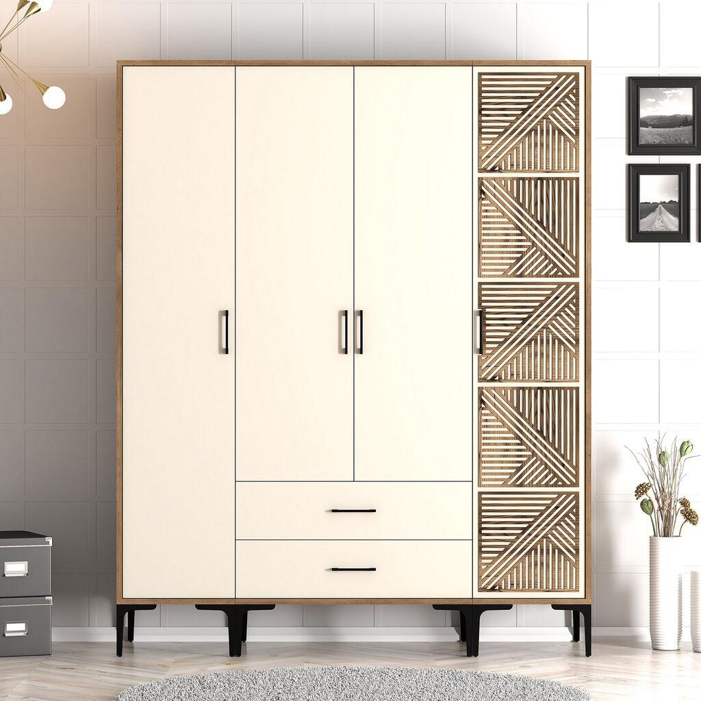 Гардеробер Hanah Home Kumsal STP, 160x201.4x47.5 см, крем