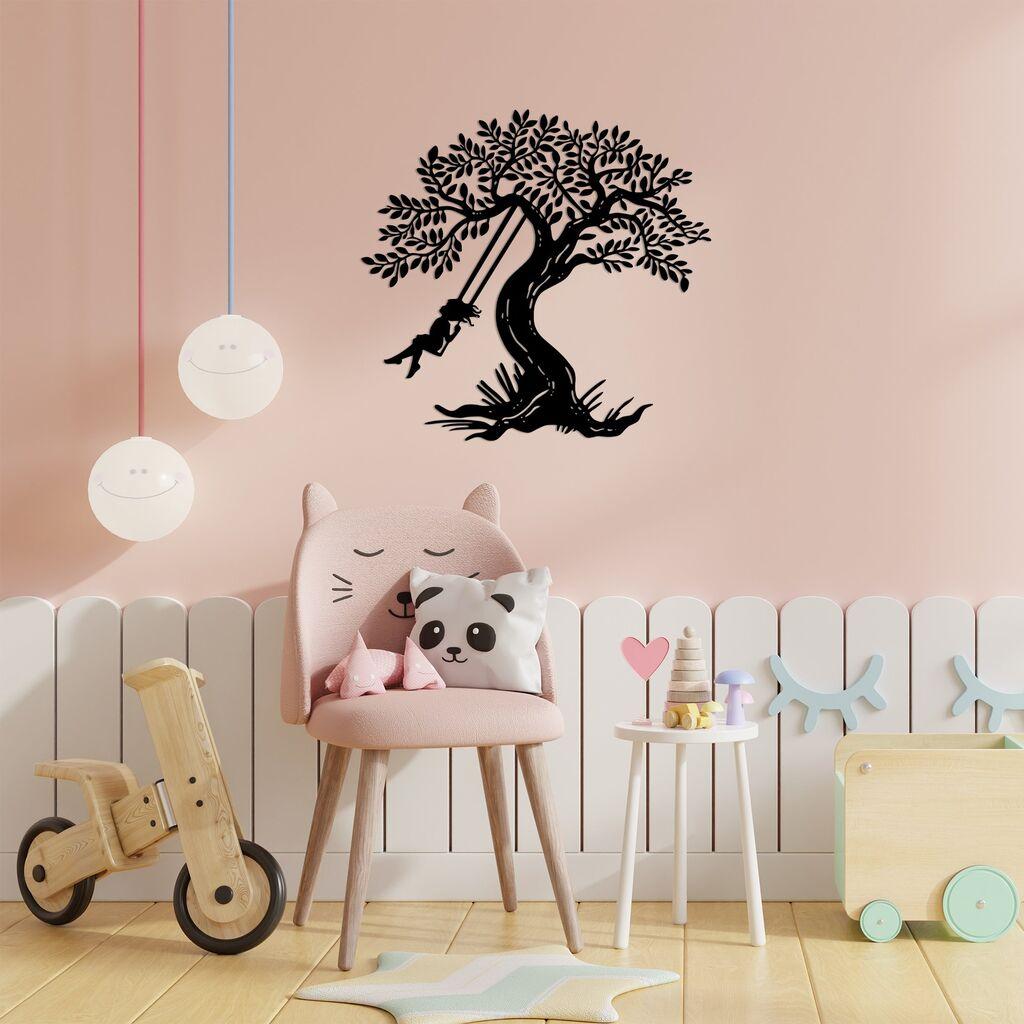 Wallity декорација за dzид „Rocking Girl", 70 x 73 см, црна