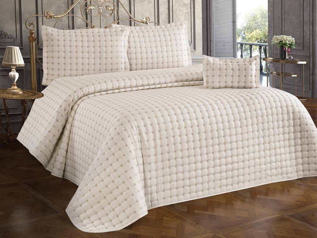 L'essentiel Maison Прекривка за кревет сет (двоен), крем, 250x260 cm, 100% памук + навлаки
