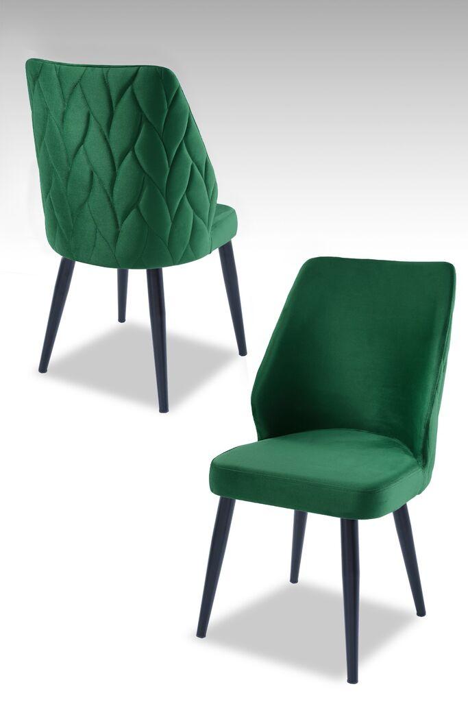 Комплет столчиња Hanah Home Poufy, 48x90x43 см, 4 парчиња, зелено-црна