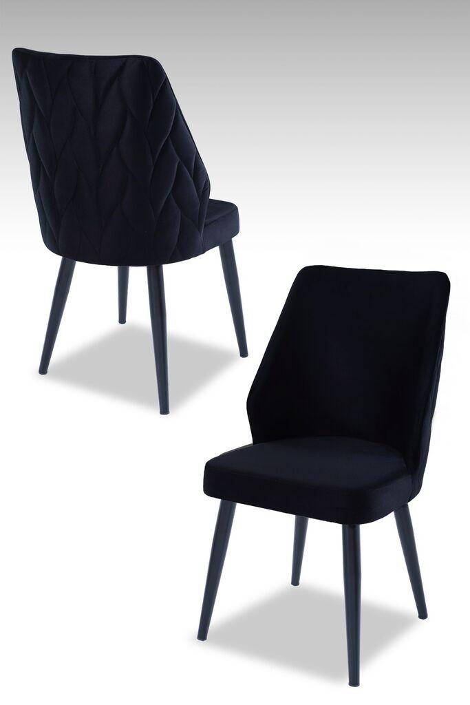 Комплет столчиња Hanah Home Poufy, 48x90x43 см, 4 парчиња, црна