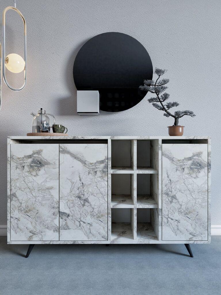 Серија конзоли Hanah Home, 140x86x40 см, светло сива