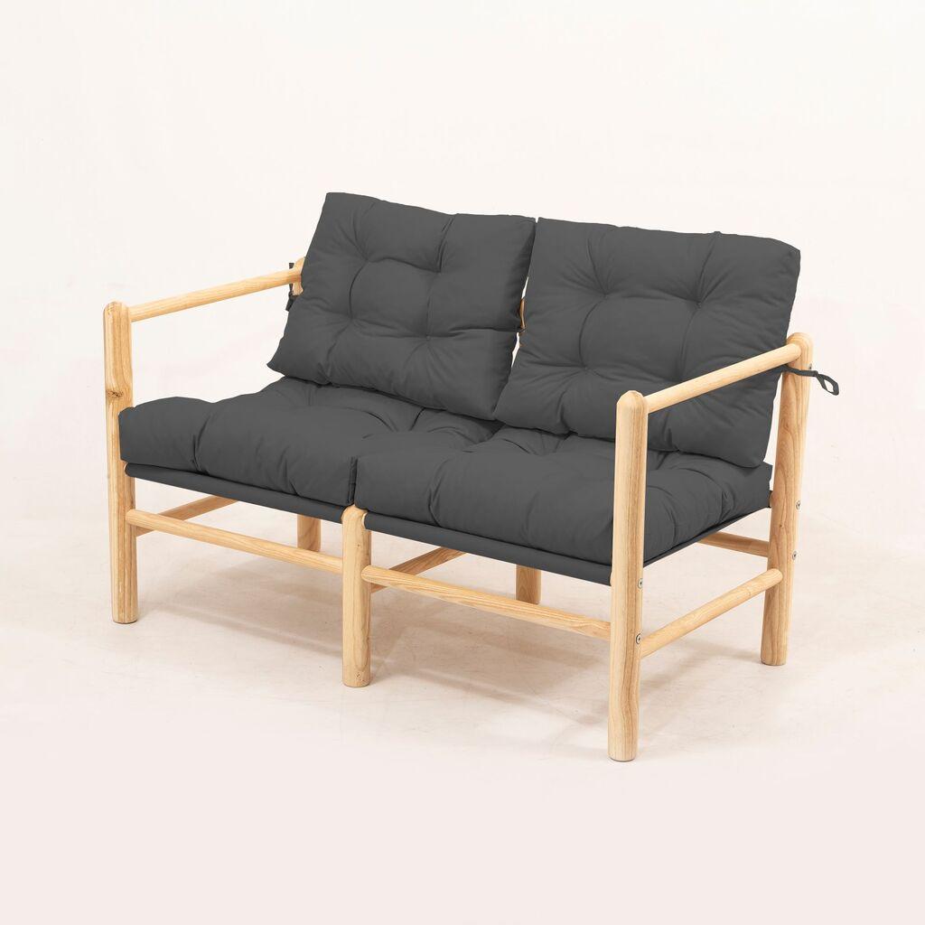 Клупа за градина Hanah Home MYG04, 110x86x51 см, Антрацит