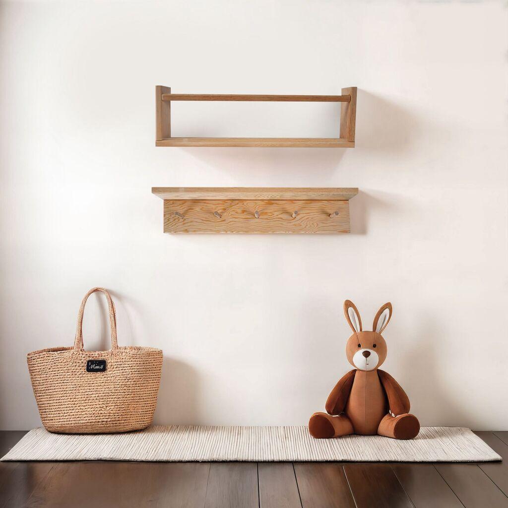 Hanah Home Комплет полици за dzид BLTYZ-AKTV038, 50x15x8 см, 2 парчиња, бои на даб