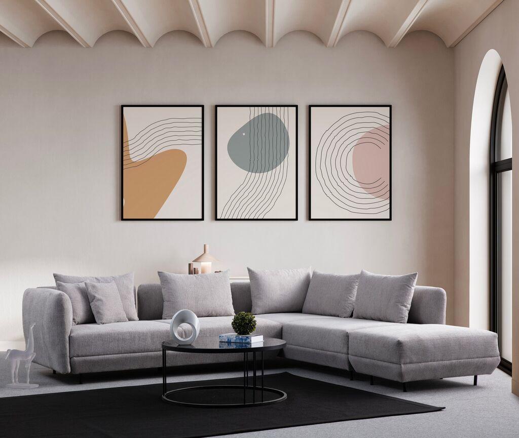 Аголна софа Atelier del Sofa Florence, 310x265 см, светло сива