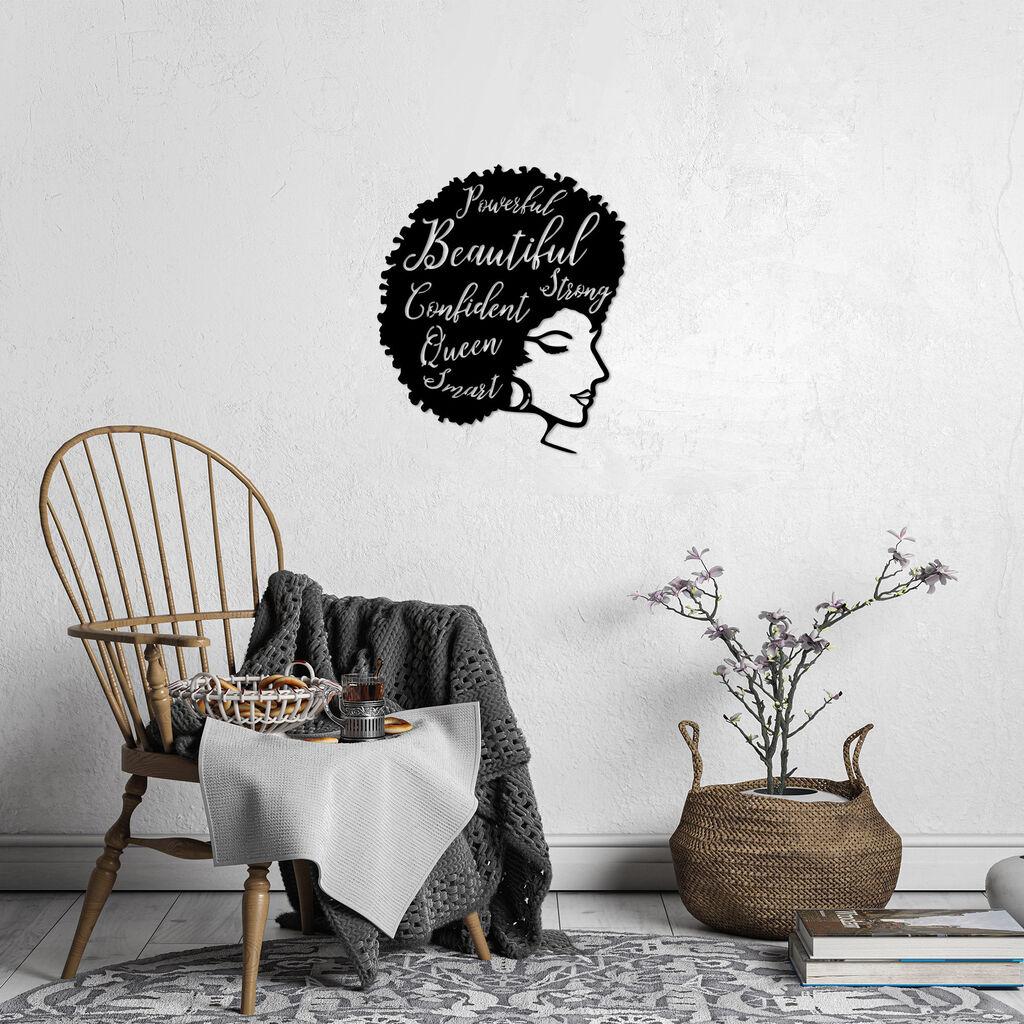 Wallity декорација за ѕид Прекрасна самоуверена кралица - 471, 60 x 70 см, црна