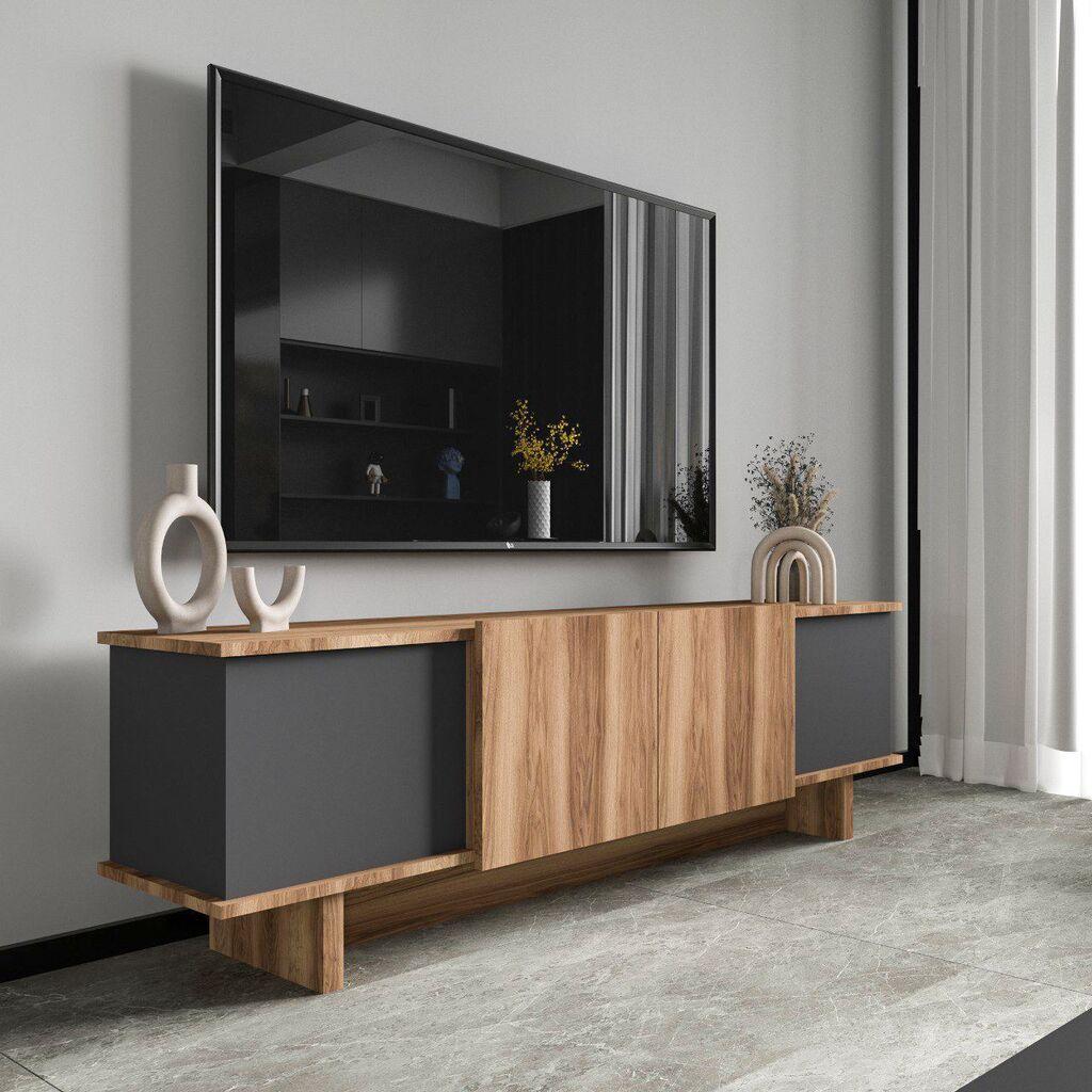 Комода Hanah Home TV Diana, 180x50x33 см, Антрацит-Орев