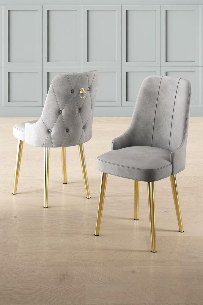 Комплет столчиња Hanah Home Newa, 46x94x46 см, 6 парчиња, златно-сива боја