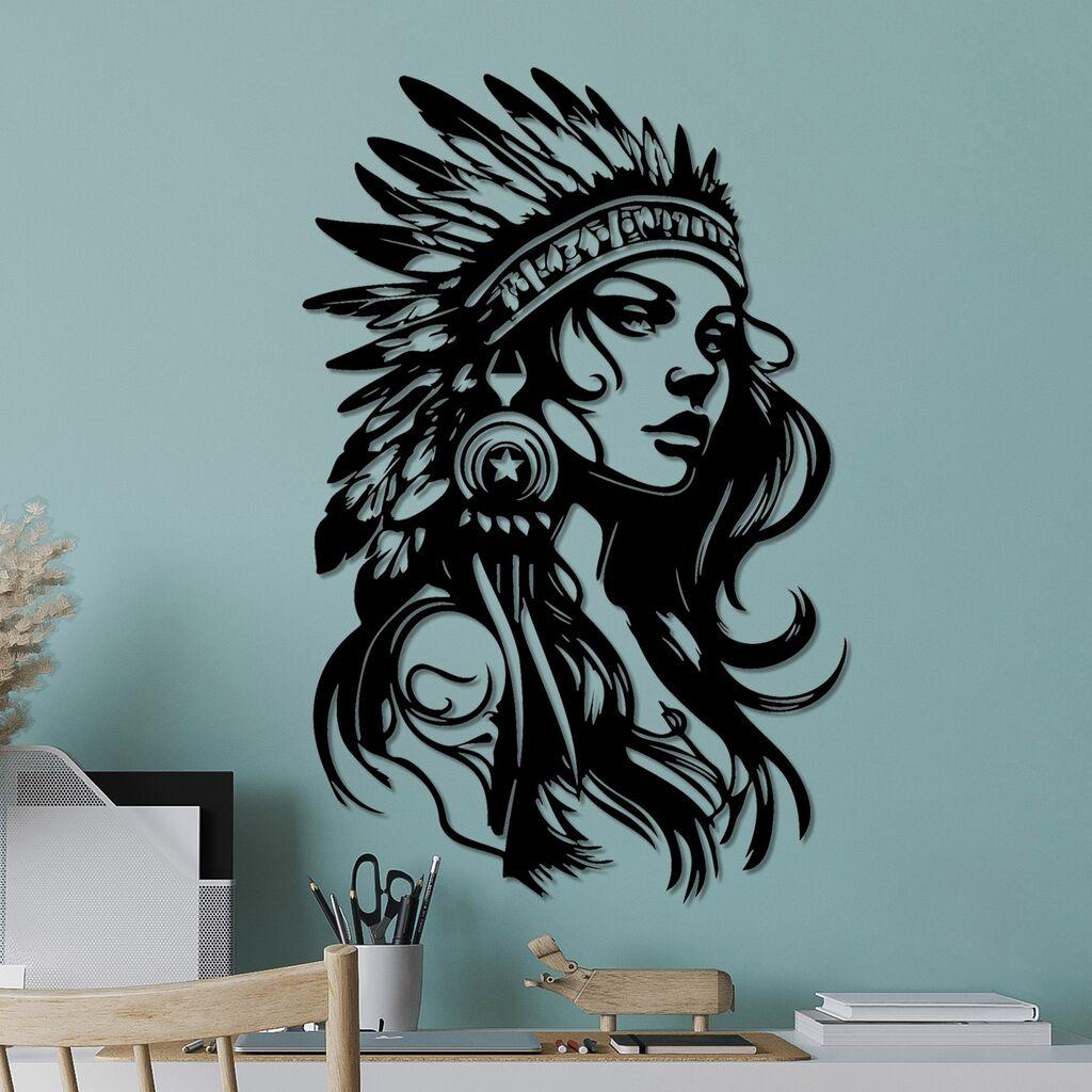 Wallity декорација за ѕид Native, 35 x 56 см, црна