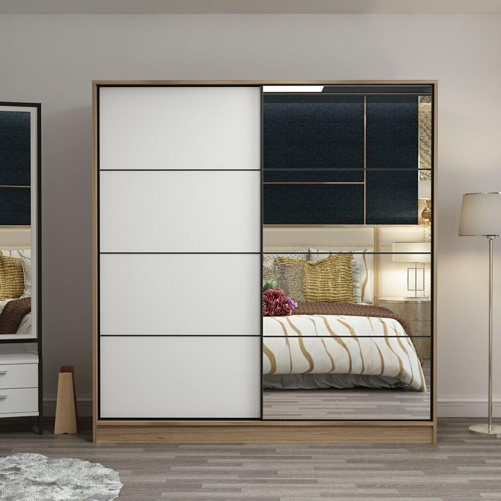 Гардеробер Hanah Home Kale 3169, 180x190x52 см, бело-кафеава