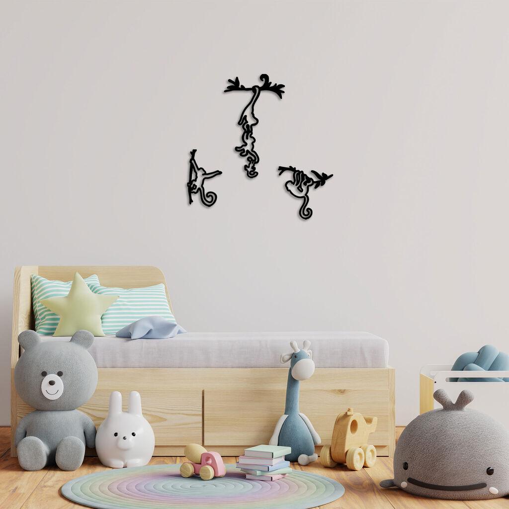 Wallity декорација за ѕид Naughty Monkeys-299, црна