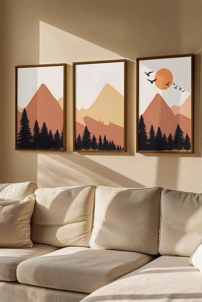 Слика во рамка Wallity Artvmodel28, 33x48 см, 3 дела