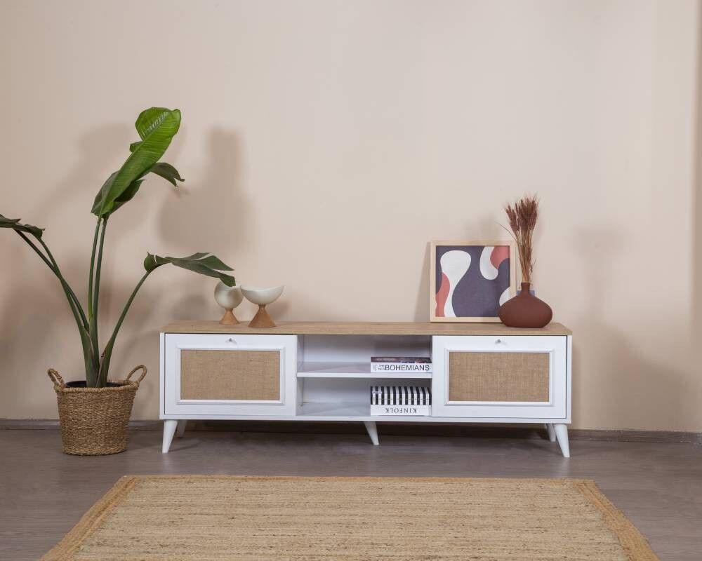 Држач за на градите Hanah Home TV, 55x180x41 см, бел даб