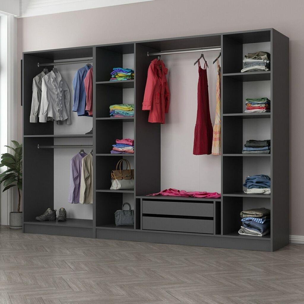 Гардеробер Hanah Home Kale-5043, 270x210x52 см, Антрацит