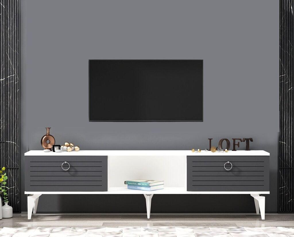 Комода за телевизор Hanah Home Arona, 150x44,6x29,6 см, бела-антрацит