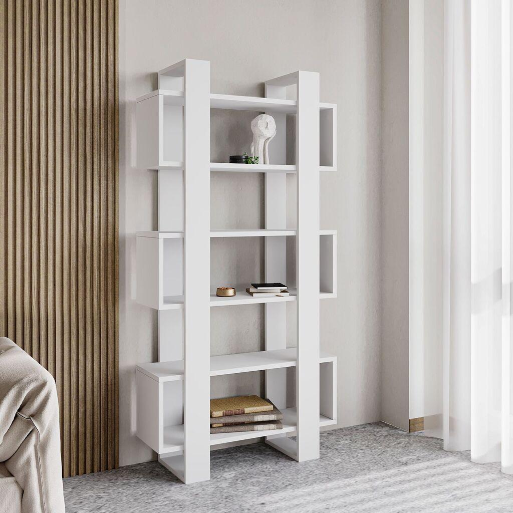 Полица за книги Hanah Home Milano, 80x160x28,6 см, бела