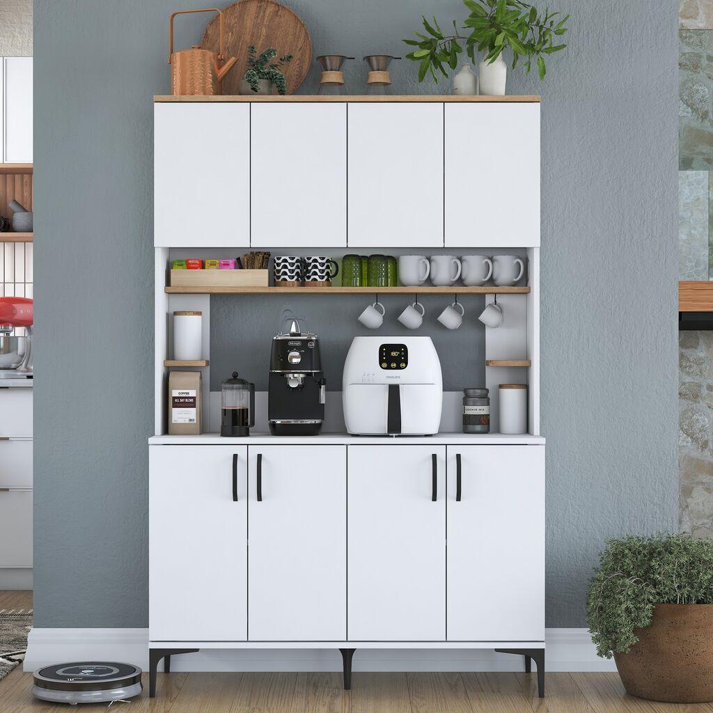 Комода Hanah Home за повеќекратна употреба JE176-3291, 120 x 40 x 187,2 см, бела