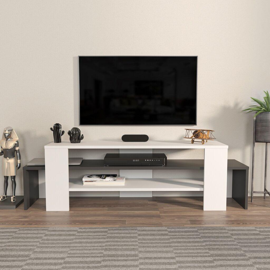 Комода Hanah Home TV Lenora, 150x45x35 см, бела-антрацит