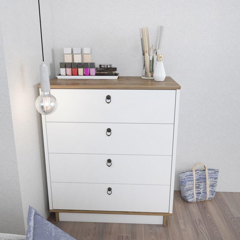 Комода Hanah Home Sahra, 72x83.1x42 см, бела-оревова