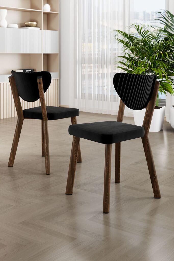 Hanah Home Комплет столчиња Arfe, 37x104x77 см, 6 парчиња, црна
