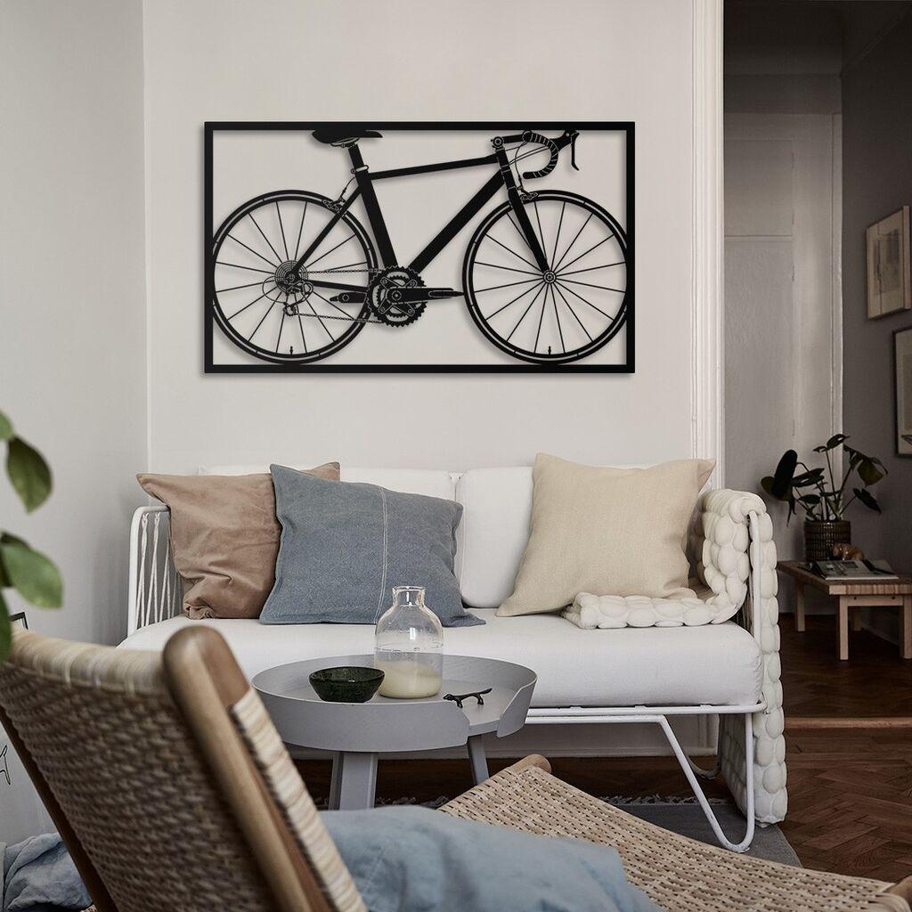 Wallity декорација за ѕид за велосипед - APT217LS, 55 x 95 см, црна