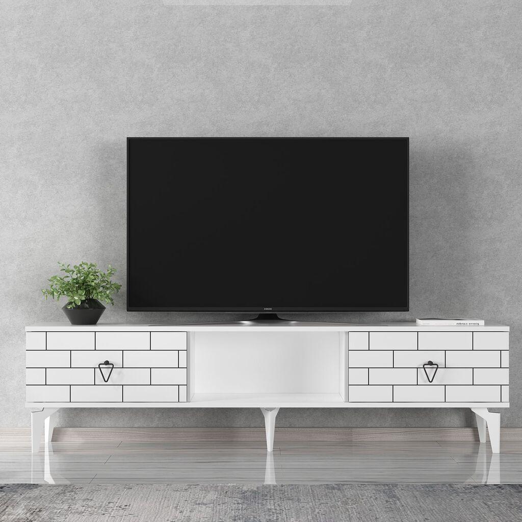 Комода за телевизор Hanah Home Varna, 150x44.6x29.6 cm, бела