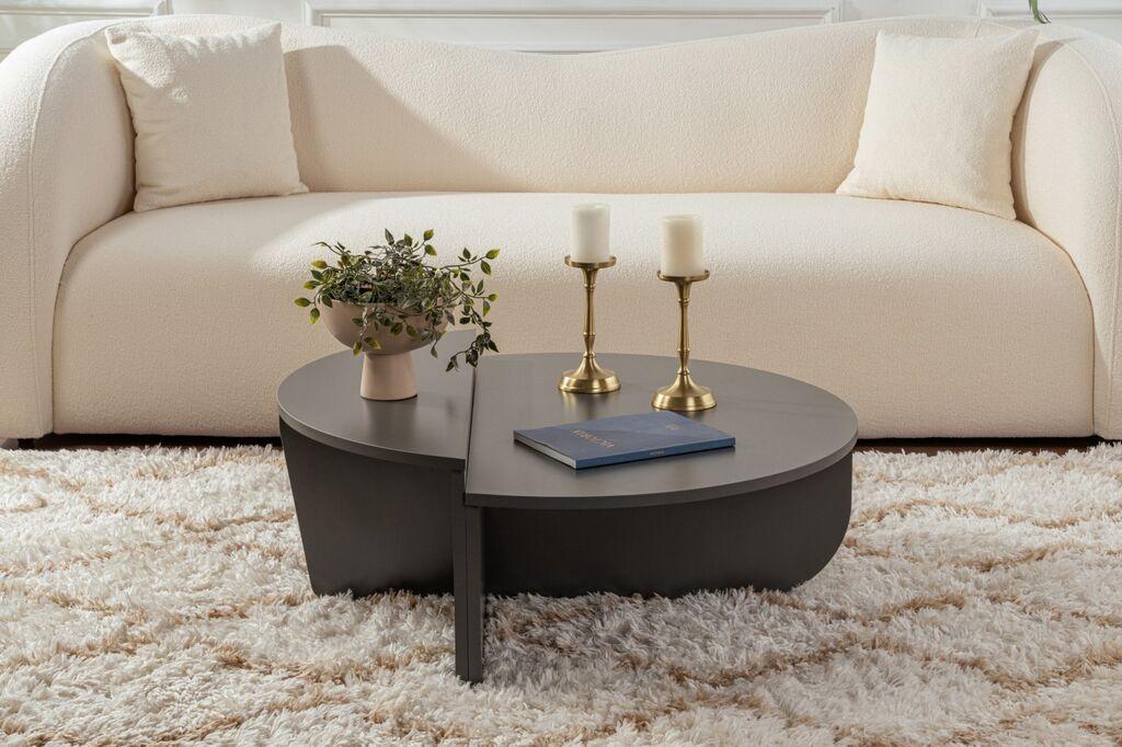 Комплет за маса Hanah Home Klub Orion, 90x60x30, 85x30x35cm, 2 парчиња, антрацит