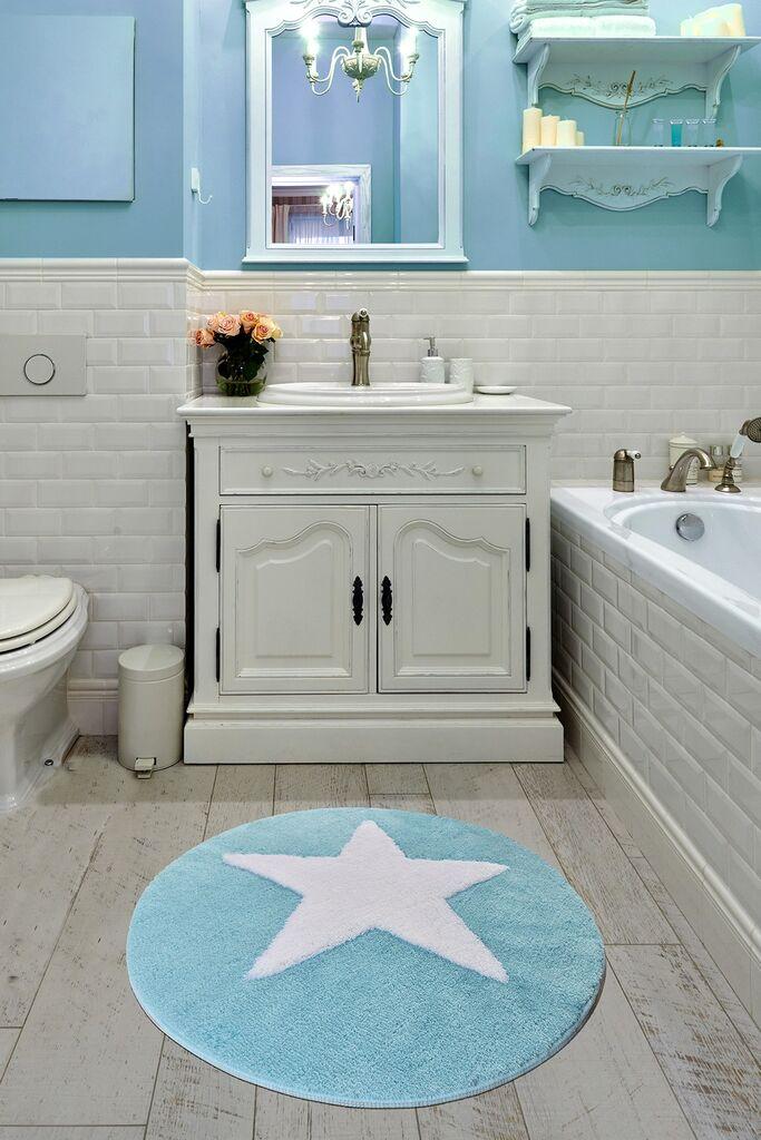 Килим за бања L'essentiel Maison All Star, 90cm, тиркизна