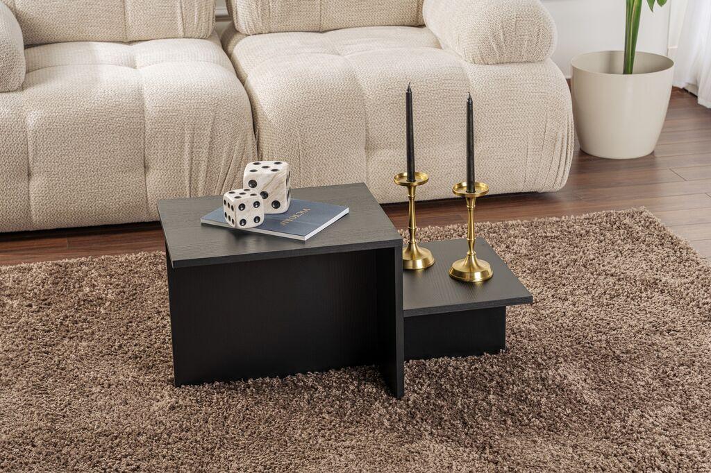 Маса Hanah Home Club Harmony, 80x40x40 см, црна