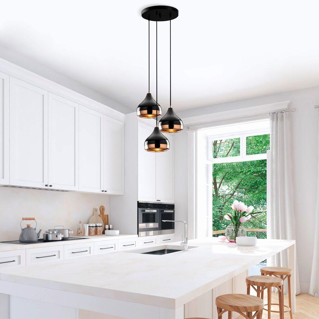 Висечка светилка Opviq Yildo 6871, E27, 3x40W, IP20, црна