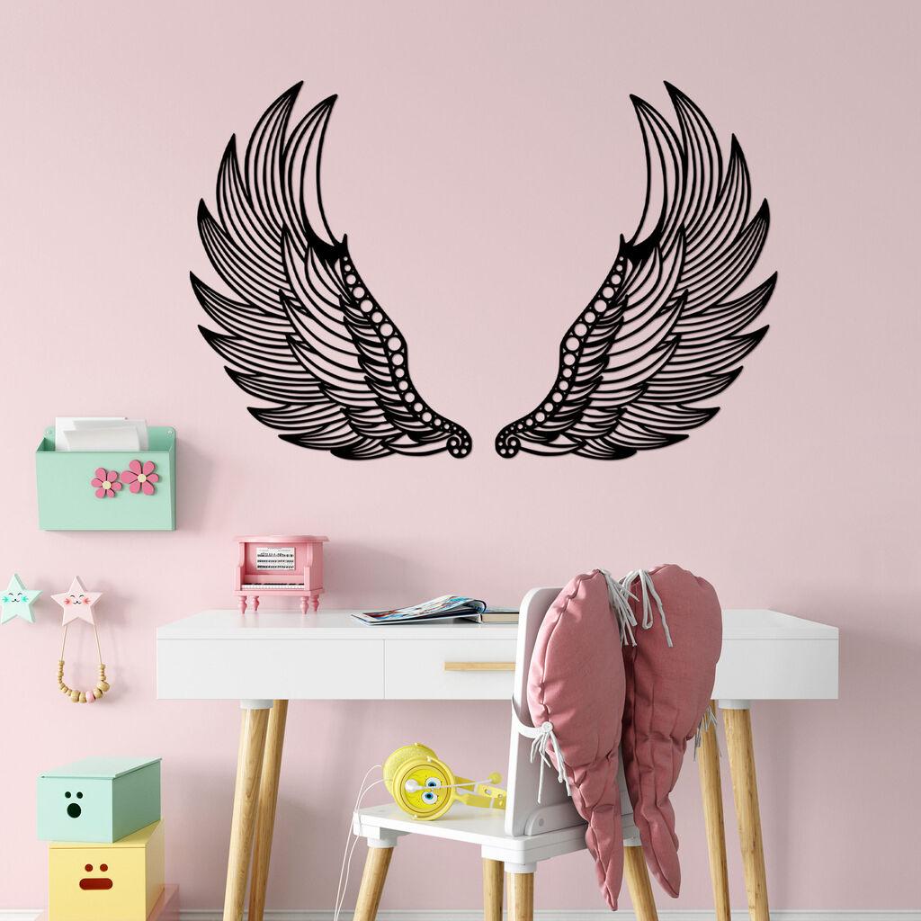 Wallity декорација за dzид Ангелски крилја - 525, 48 x 65 см, црна