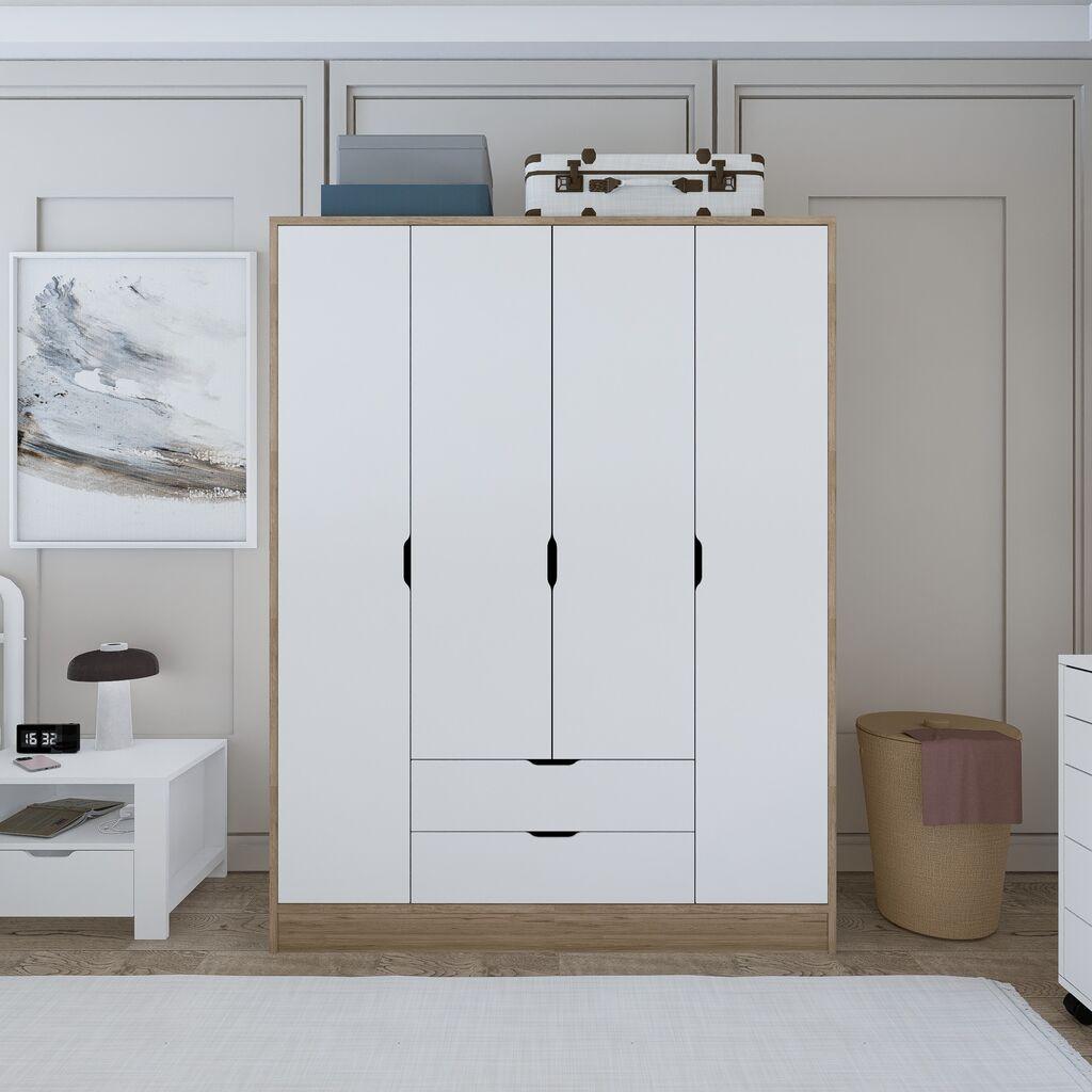 Гардеробер Хана Хоум Нисан 1600-018, 170x183x45 см, Бела
