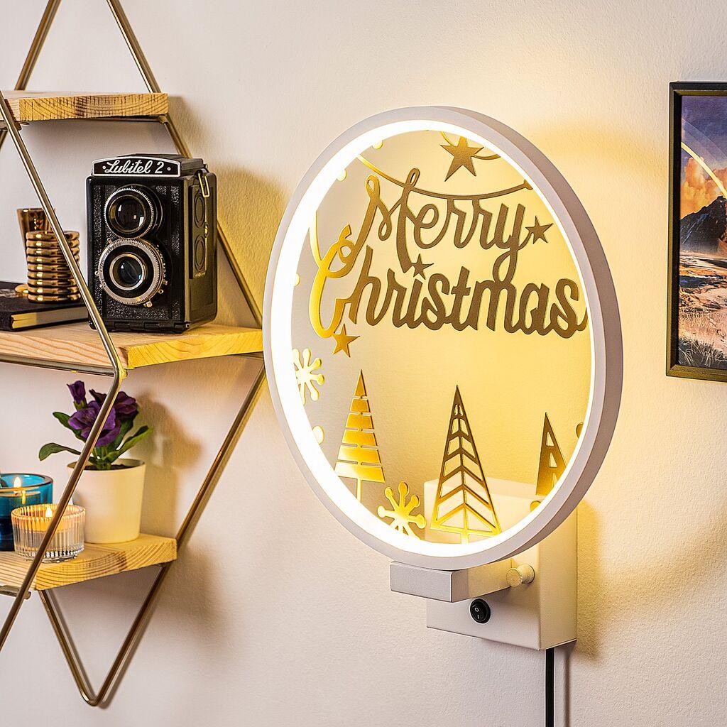 Opviq XMAS28 Dzидна светилка, бело-златна