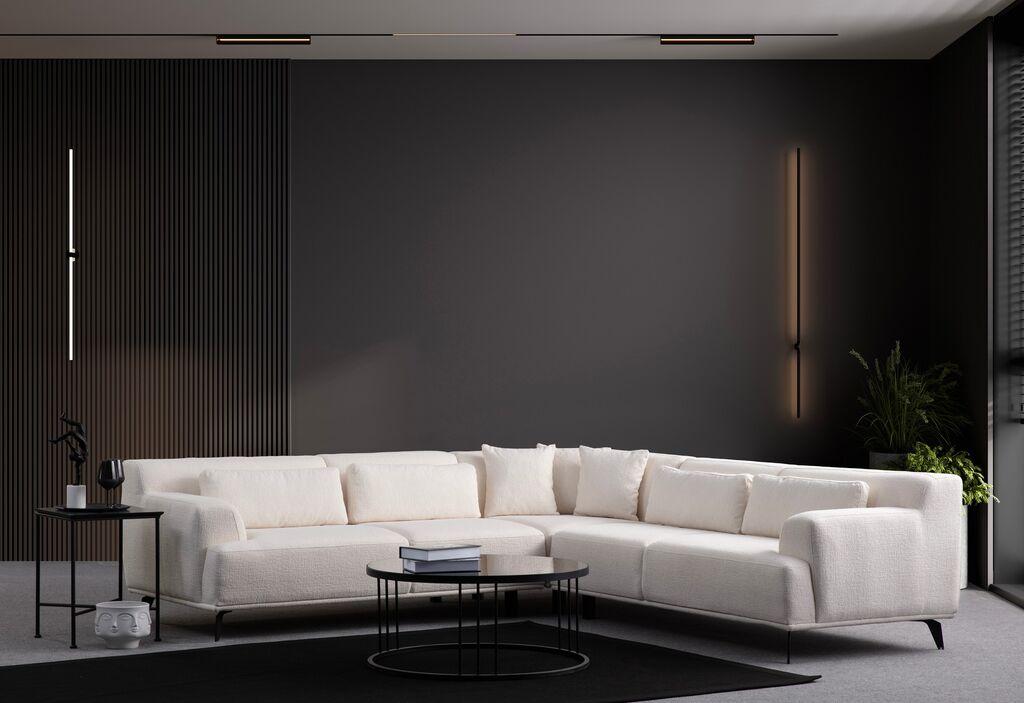 Аголна гарнитура Atelier del Sofa Jaguar L2-C-2R, 275x275x75 см, бела
