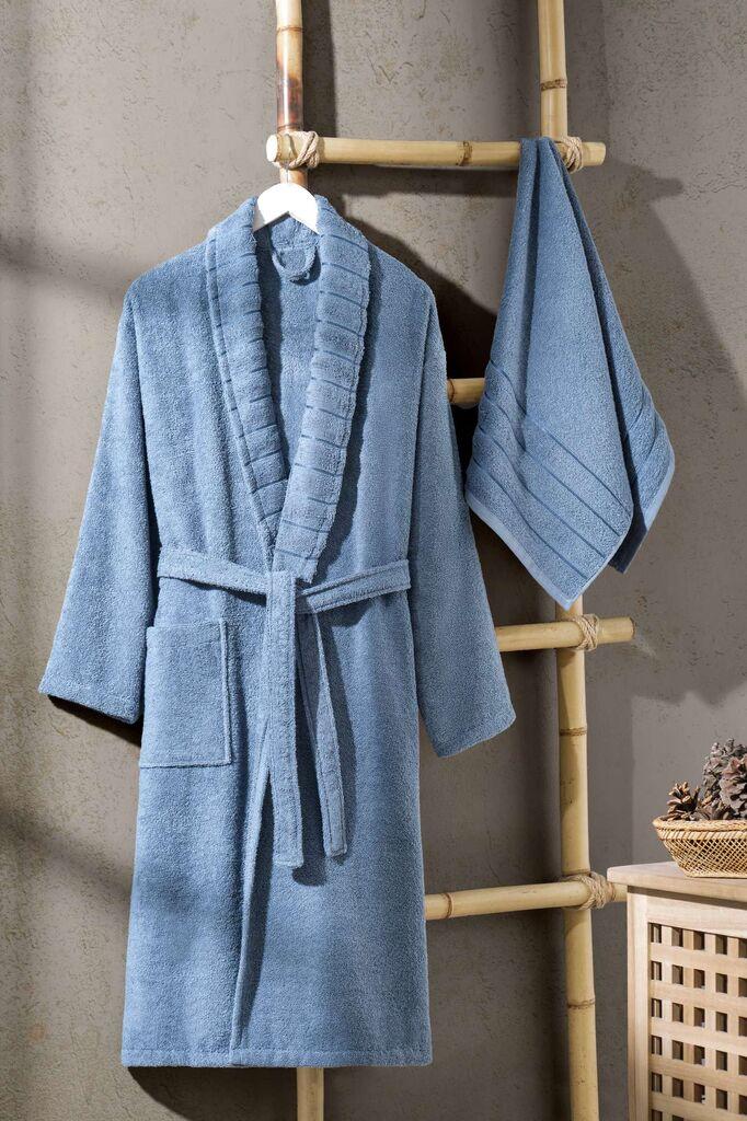 L'essentiel Maison Set Bademantil со пешкир Carla, Indigo