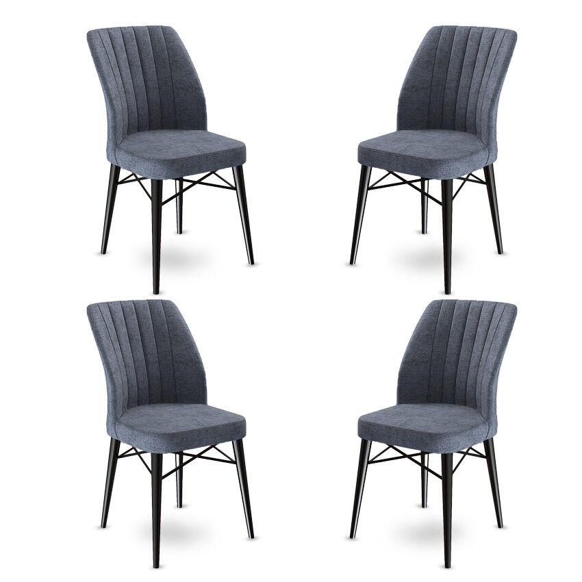 Комплет столчиња Hanah Home Flex, 45x93x42 см, 4 парчиња, антрацит-црна